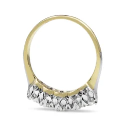 18ct Yellow Gold and Platinum Antique Old Cut Diamond 5 Stone Ring