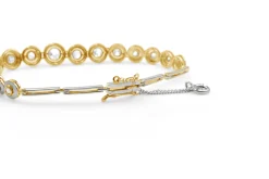 18ct Yellow Gold and Platinum Art Deco Old Cut Diamond Bracelet
