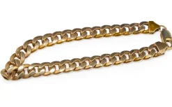 9ct Yellow Gold and Silver Filled Flat Curb Link Bracelet