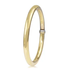 9ct Yellow Gold and Silver Filled Round Golf Bangle