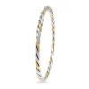 9ct Yellow Gold and Silver Twist Bangle
