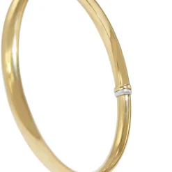 9ct Yellow Gold and Silver Filled Round Bangle
