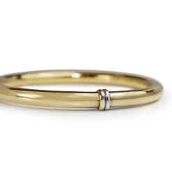 9ct Yellow Gold and Silver Filled Round Golf Bangle