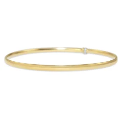 9ct Yellow Gold and Silver Filled Round Bangle