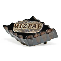 9ct Yellow Gold and Silver Jet MIZPAH Brooch