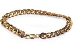9ct Yellow Gold and Silver Filled Flat Curb Link Bracelet
