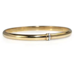 9ct Yellow Gold and Silver Filled Bangle