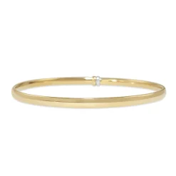 9ct Yellow Gold and Silver Filled Round Bangle