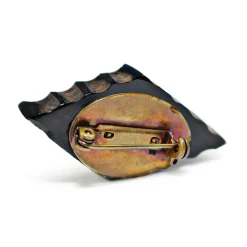 9ct Yellow Gold and Silver Jet MIZPAH Brooch