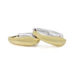 18ct Yellow Gold and Silver George Jenson Hoop Earrings
