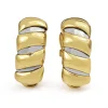 18ct Yellow Gold and Stainless Steel Bvlgari Tubogas Clip On Earrings