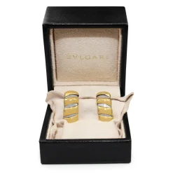 18ct Yellow Gold and Stainless Steel Bvlgari Tubogas Clip On Earrings