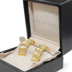 18ct Yellow Gold and Stainless Steel Bvlgari Tubogas Clip On Earrings
