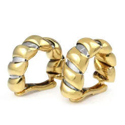 18ct Yellow Gold and Stainless Steel Bvlgari Tubogas Clip On Earrings