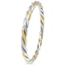 9ct Yellow Gold and Sterling Silver Twist Bangle