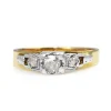 18ct Yellow Gold and White Gold Vintage Old Cut Solitaire Ring