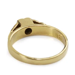 18ct Yellow Gold and White Gold Vintage Old Cut Solitaire Ring
