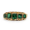 15ct Yellow Gold Antique 5 Stone Green Garnet Ring