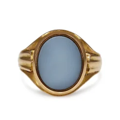 15ct Yellow Gold Antique Agate Signet Ring