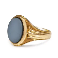 15ct Yellow Gold Antique Agate Signet Ring