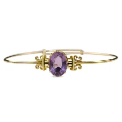 9ct Yellow Gold Antique Amethyst Bangle