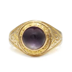 14ct Yellow Gold Antique Amethyst Cabochon Ring