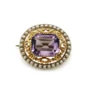 15ct Yellow Gold Antique Amethyst and Pearl Brooch