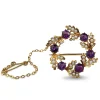 9ct Yellow Gold Antique Amethyst and Pearl Wreath Brooch