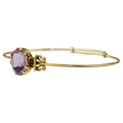 9ct Yellow Gold Antique Amethyst Bangle