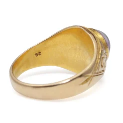 14ct Yellow Gold Antique Amethyst Cabochon Ring