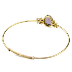 9ct Yellow Gold Antique Amethyst Bangle