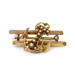 15ct Yellow Gold Antique Anchor Brooch