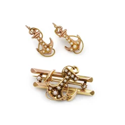 15ct Yellow Gold Antique Anchor Earrings