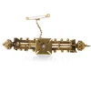 15ct Yellow Gold Antique Bar Brooch With Diamond