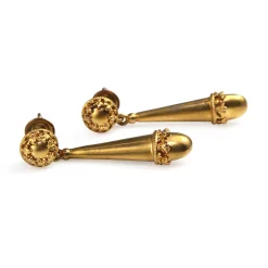 15ct Yellow Gold Antique Baton Style Earrings