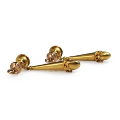 15ct Yellow Gold Antique Baton Style Earrings