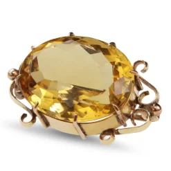 15ct Yellow Gold Antique Citrine Brooch