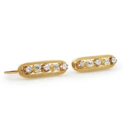 18ct Yellow Gold Antique Drop Diamond Earrings