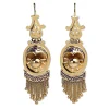 9ct Yellow Gold Antique Enamel and Tassel Earrings