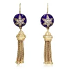 14ct Yellow Gold Antique Enamel and Diamond Tassle Earrings