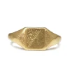 9ct Yellow Gold Antique Engraved Square Signet Ring