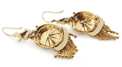 9ct Yellow Gold Antique Enamel and Tassel Earrings