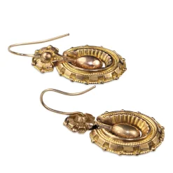 9ct Yellow Gold Antique Fancy Drop Earrings