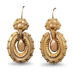 9ct Yellow Gold Antique Fancy Drop Earrings
