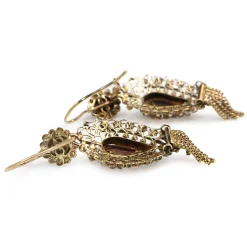 9ct Yellow Gold Antique Filigree Drop Earrings