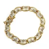 18ct Yellow Gold Antique French Enamel and Rose Cut Diamond Bracelet