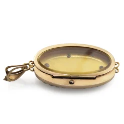 18ct Yellow Gold Antique French Pearl and Rose Cut Diamond Pendant / Locket