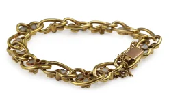 18ct Yellow Gold Antique French Enamel and Rose Cut Diamond Bracelet