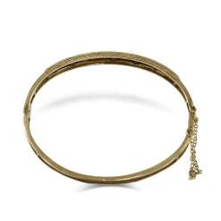 9ct Yellow Gold Antique Garnet and Pearl Bangle