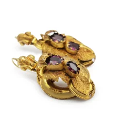 15ct Yellow Gold Antique Georgian Garnet Earrings
